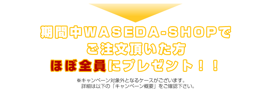 WASEDA-SHOPでご注文頂いた方、ほぼ全員にプレゼント！